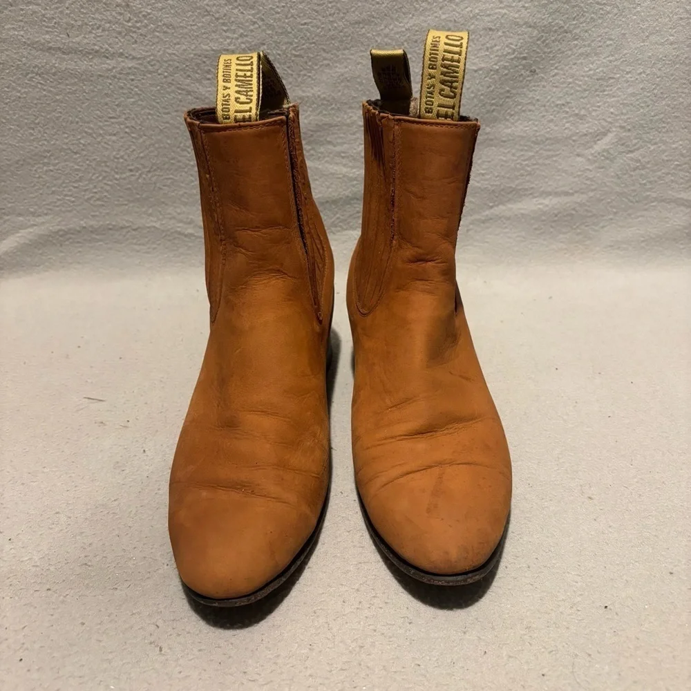 El Camello Botines Tan Nobuck Chelsea Ankle Boots Suede approx. size 7-8